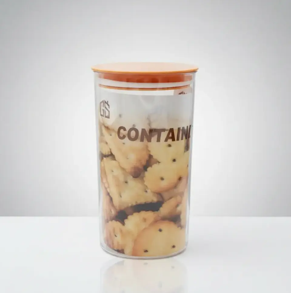 Contenedor Hermético Acrílico 670ml con Tapa Naranja 5