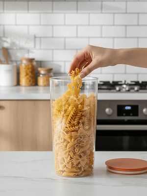 Contenedor Hermético Acrílico 670ml con Tapa Naranja