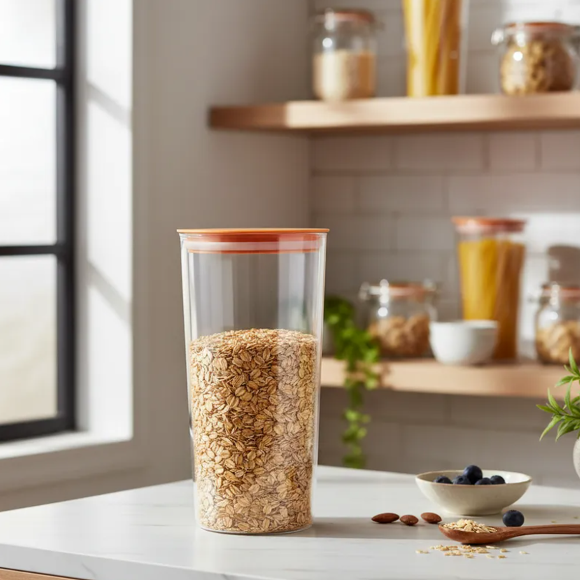 Contenedor Hermético Acrílico 670ml con Tapa Naranja 8