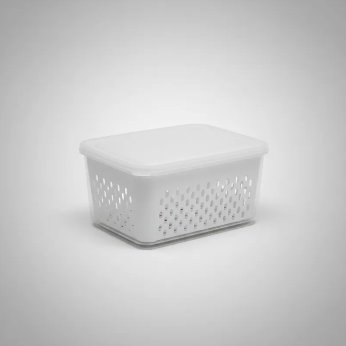 Contenedor Organizador Refrigerador Con Escurridor Y Tapa 5