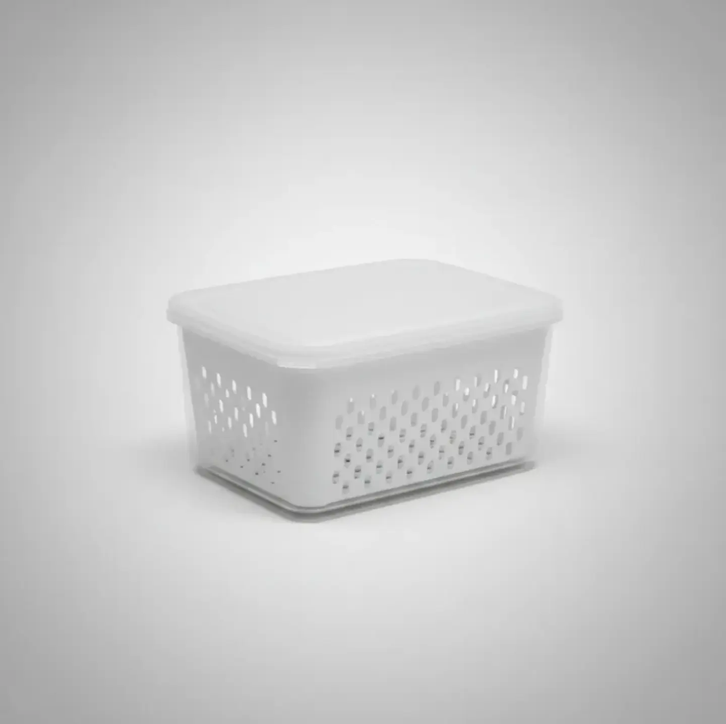 Contenedor Organizador Refrigerador Con Escurridor Y Tapa 5