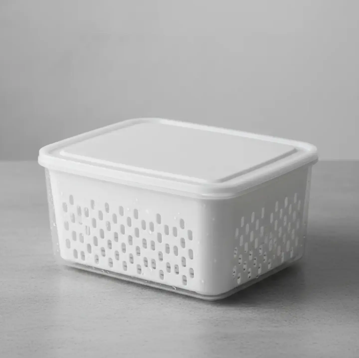 Contenedor Organizador Refrigerador Con Escurridor Y Tapa 7