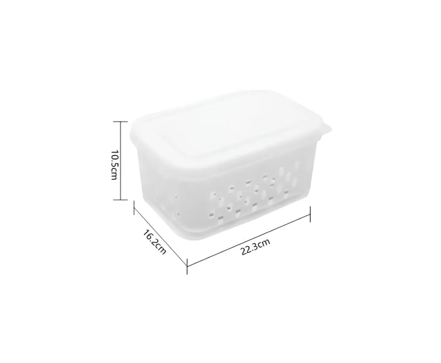 Contenedor Organizador Refrigerador Con Escurridor Y Tapa 6