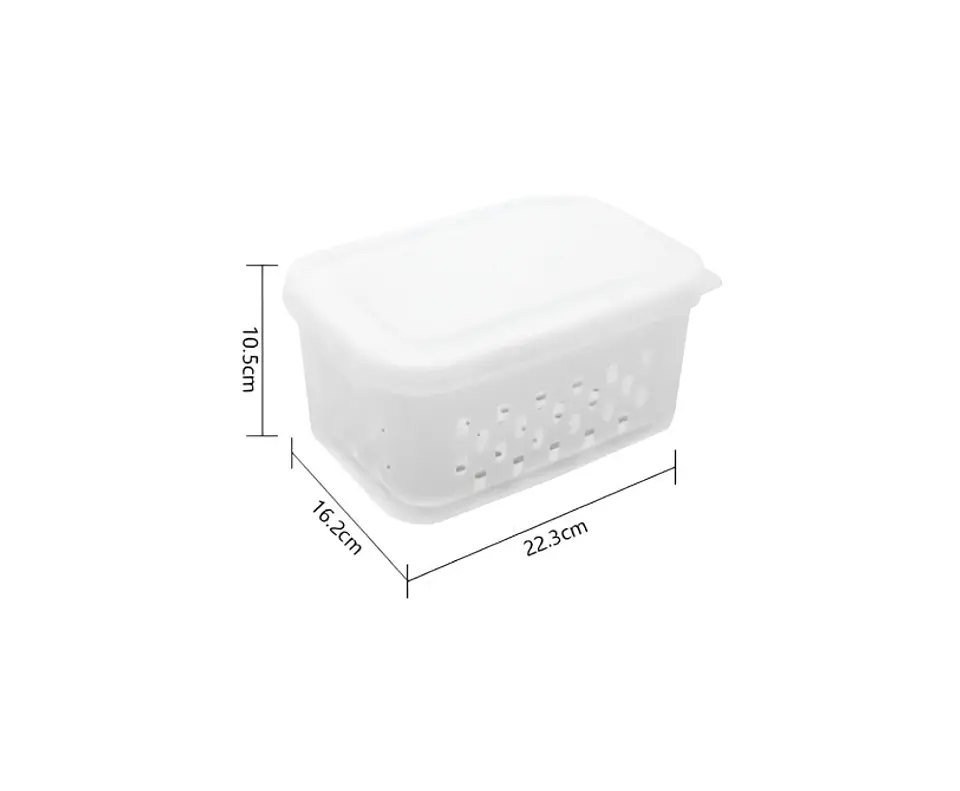 Contenedor Organizador Refrigerador Con Escurridor Y Tapa 6