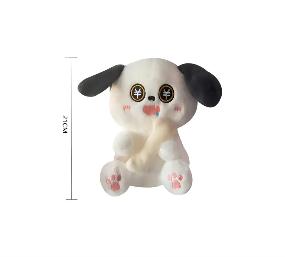 Peluche Perro Kawaii Con Hueso Juguete Suave 21cm 5