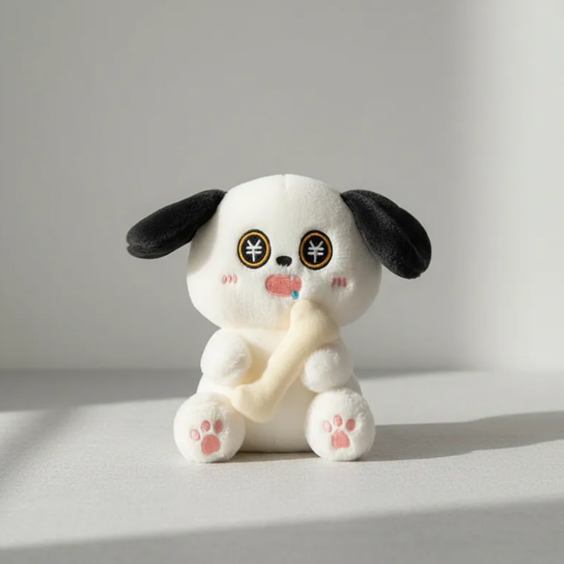 Peluche Perro Kawaii Con Hueso Juguete Suave 21cm 2