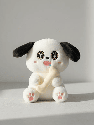 Peluche Perro Kawaii Con Hueso Juguete Suave 21cm