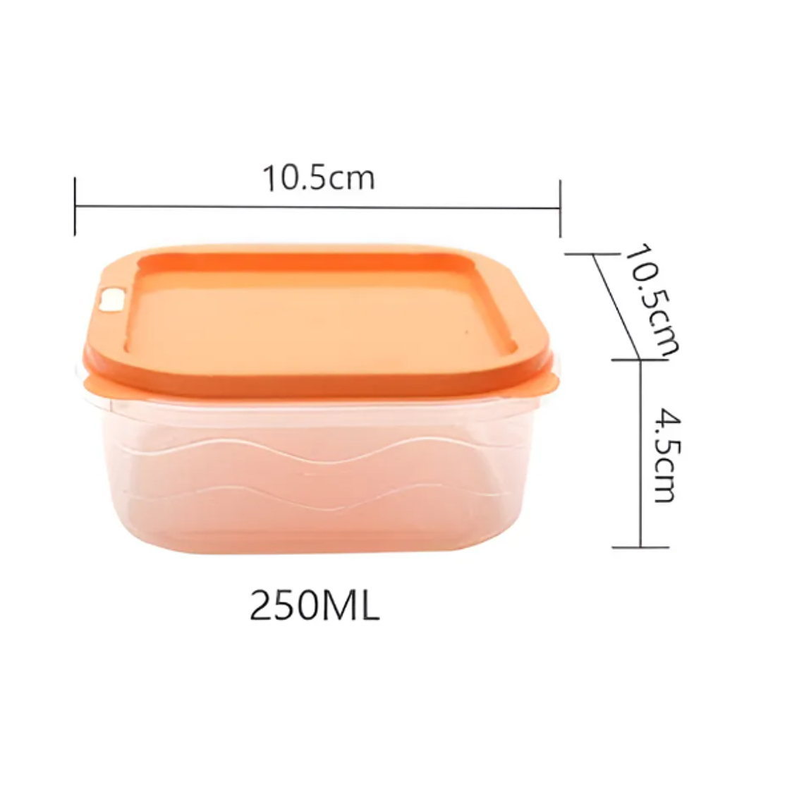 Contenedor Plástico Cuadrado 250ml con Tapa 3