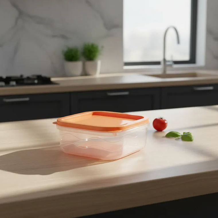 Contenedor Plástico Cuadrado 250ml con Tapa 2