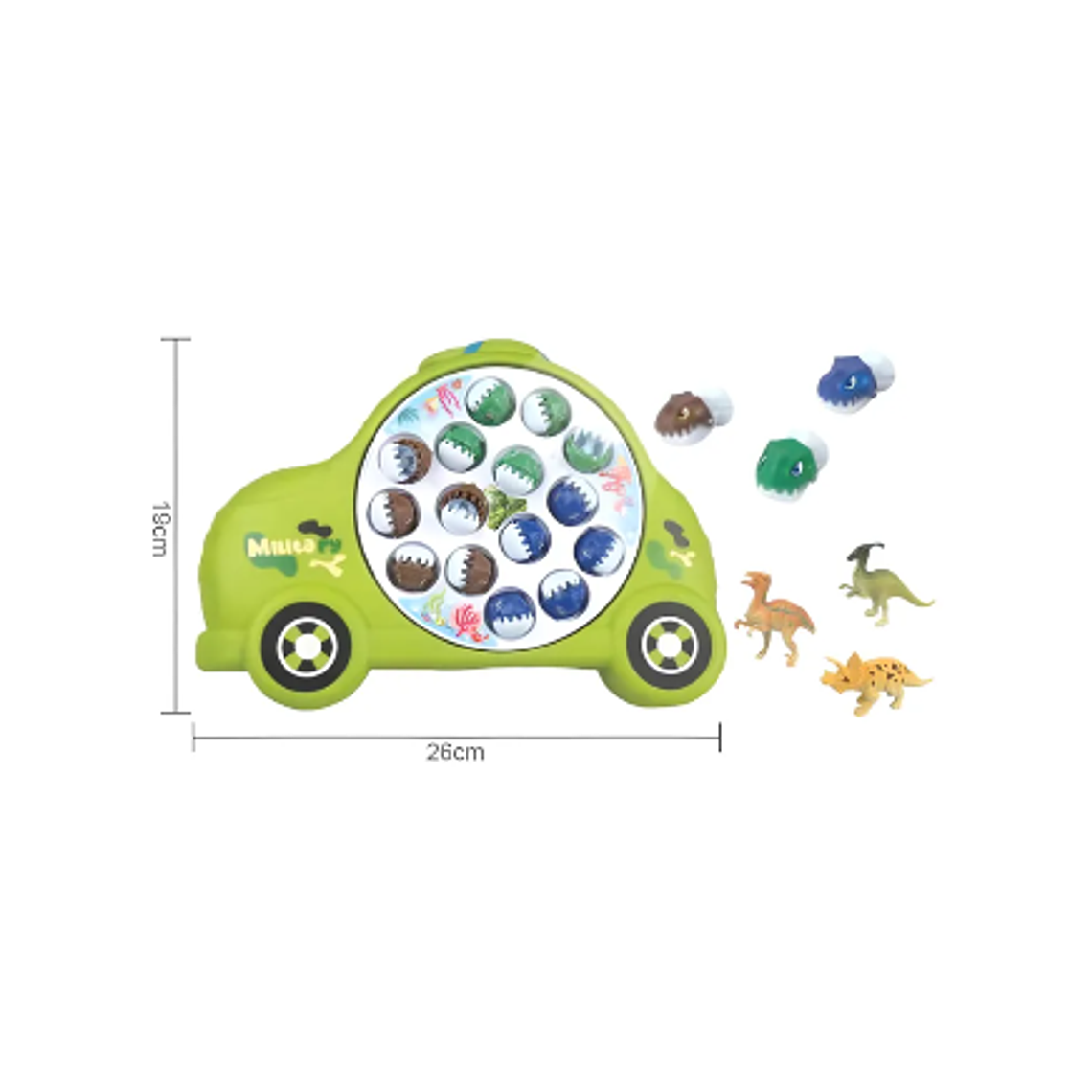Juego De Pesca Milagrosa Dinosaurios Forma De Auto Juguete  3