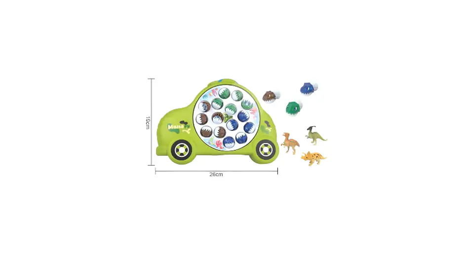 Juego De Pesca Milagrosa Dinosaurios Forma De Auto Juguete  3