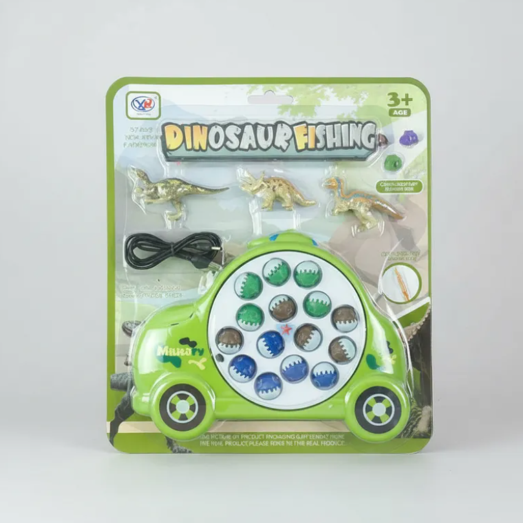 Juego De Pesca Milagrosa Dinosaurios Forma De Auto Juguete  4