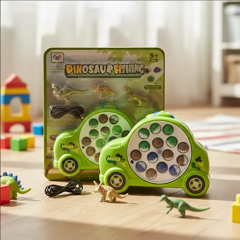 Juego De Pesca Milagrosa Dinosaurios Forma De Auto Juguete 