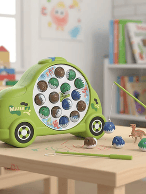 Juego De Pesca Milagrosa Dinosaurios Forma De Auto Juguete 
