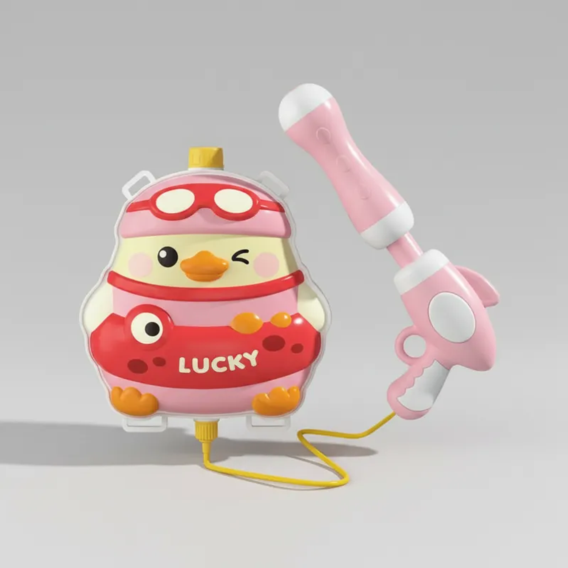 Pistola De Agua Mochila Pato Rosa Para Niños 4