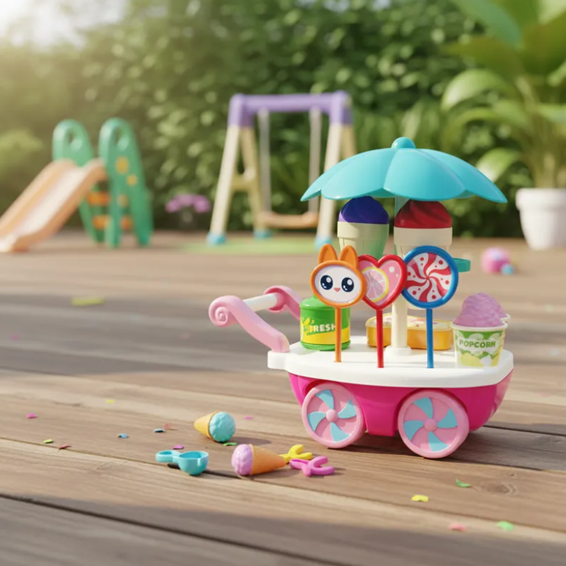 Carrito de Helados de Juguete Infantil con Accesorios 1