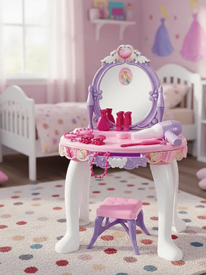 Tocador De Juguete Princesa Para Niña Con Accesorios Y Piso
