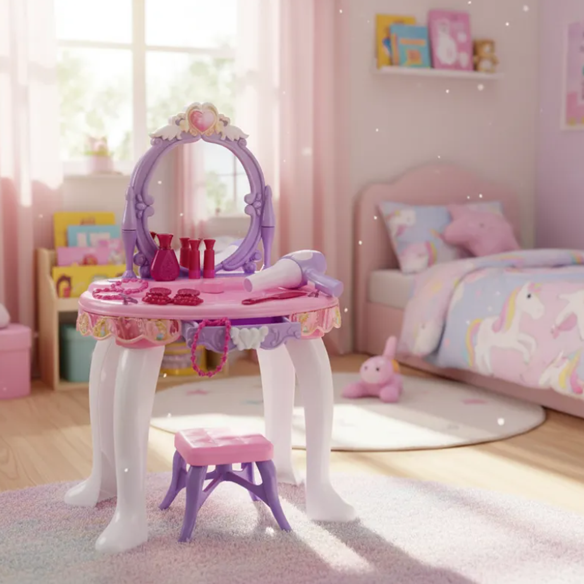 Tocador De Juguete Princesa Para Niña Con Accesorios Y Piso 4