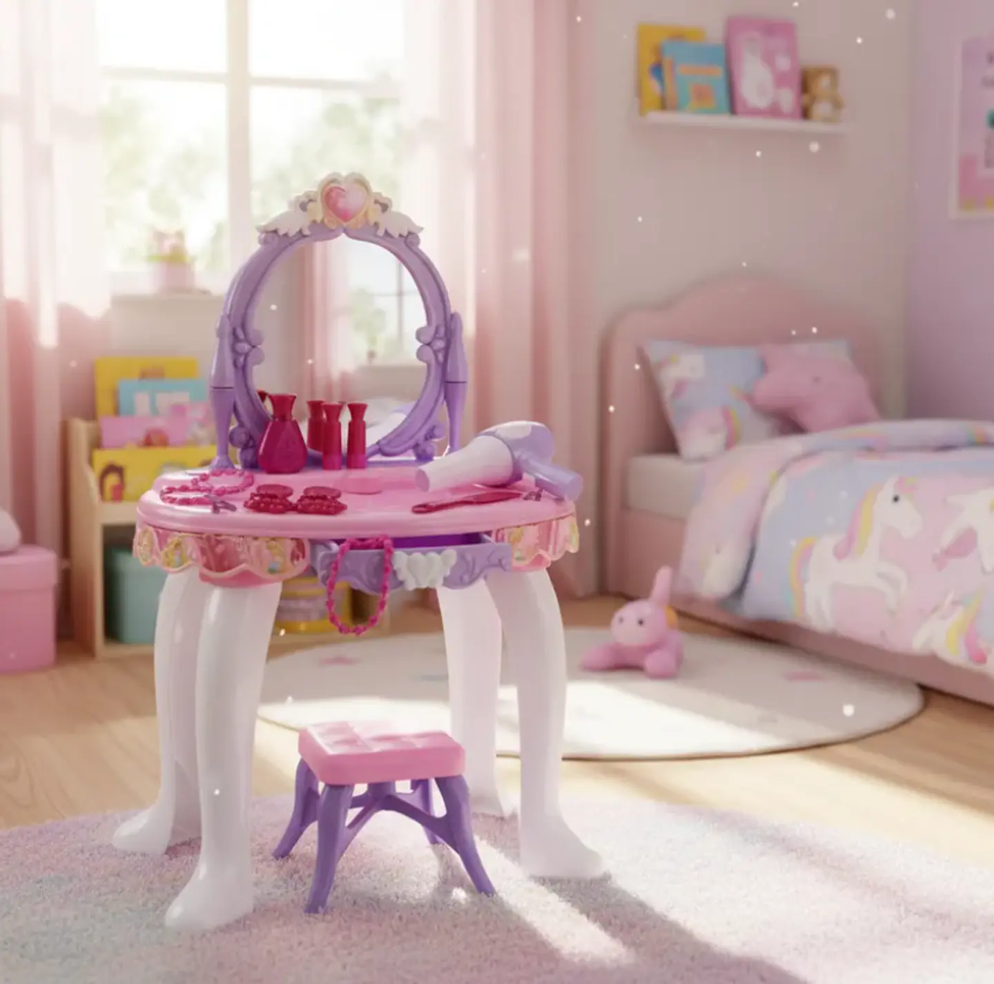Tocador De Juguete Princesa Para Niña Con Accesorios Y Piso 4