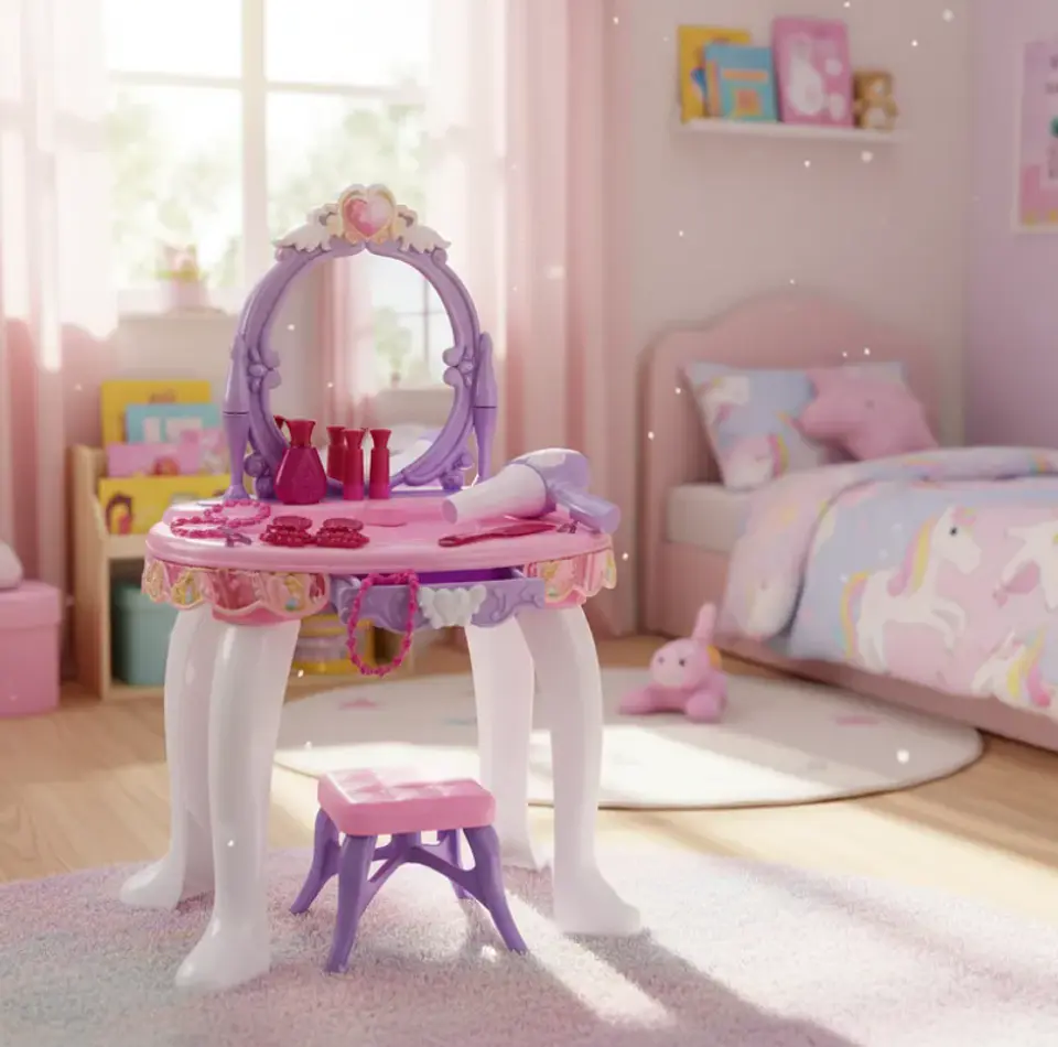 Tocador De Juguete Princesa Para Niña Con Accesorios Y Piso 4