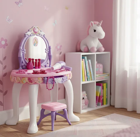 Tocador De Juguete Princesa Para Niña Con Accesorios Y Piso