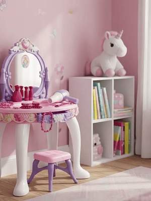 Tocador De Juguete Princesa Para Niña Con Accesorios Y Piso