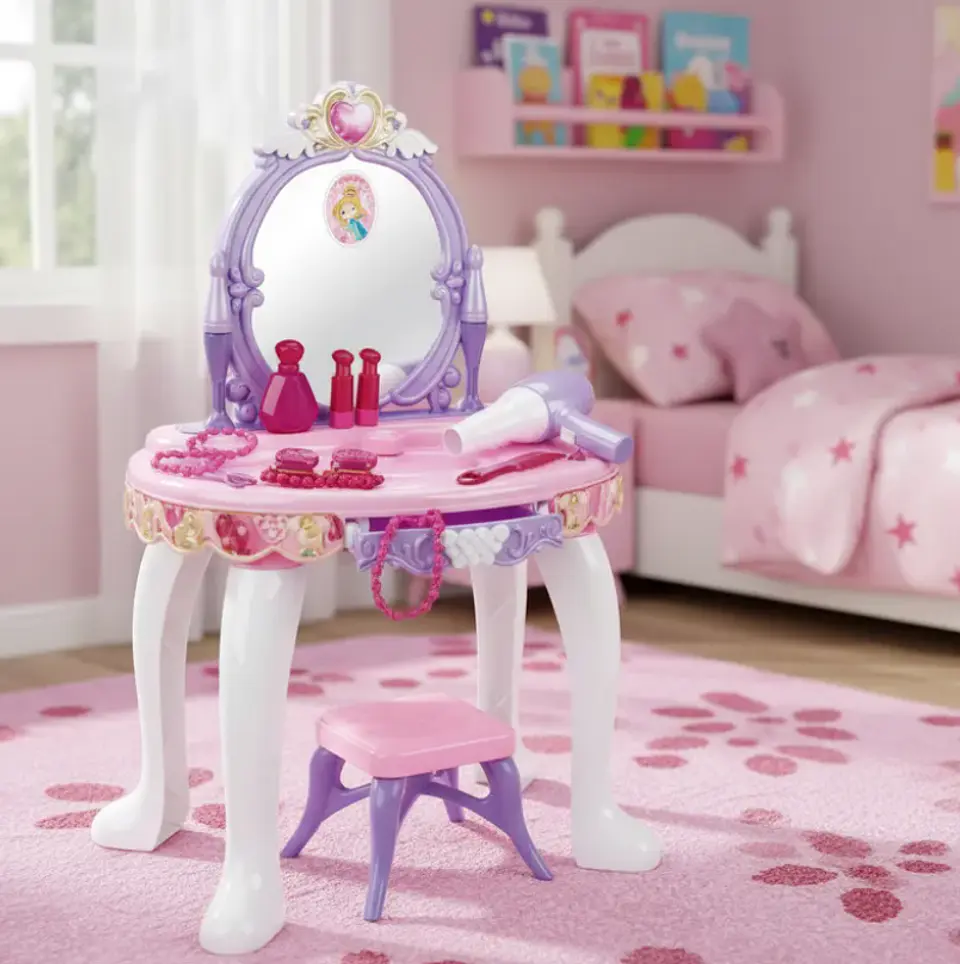 Tocador De Juguete Princesa Para Niña Con Accesorios Y Piso 5