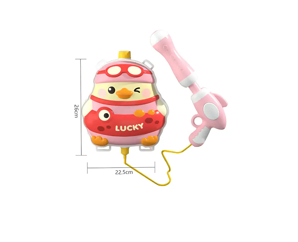 Pistola De Agua Mochila Pato Rosa Para Niños 7