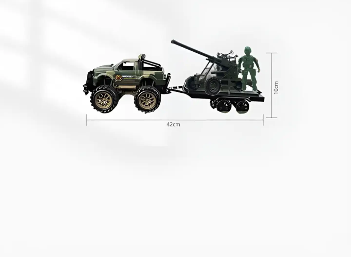 Set Juguete Camioneta Militar Con Cañón Y Soldado 42cm 5