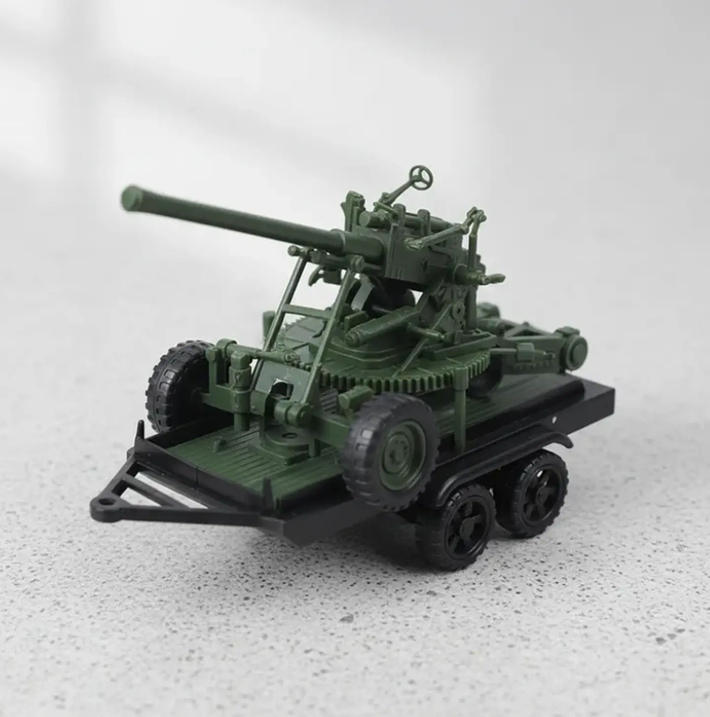 Set Juguete Camioneta Militar Con Cañón Y Soldado 42cm 2