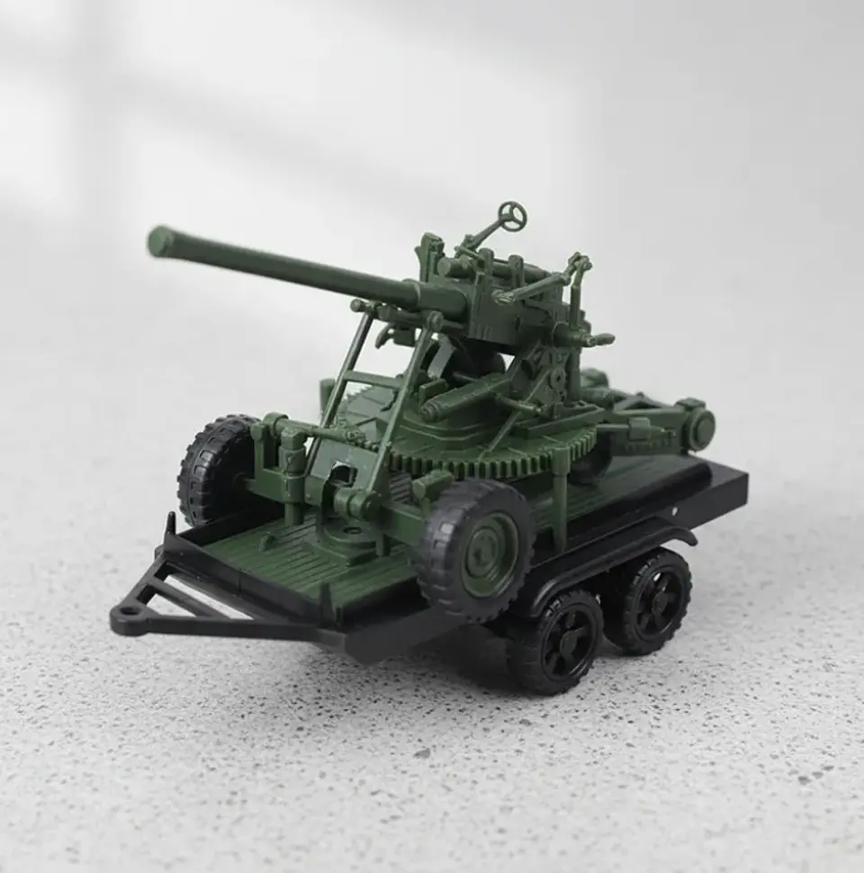 Set Juguete Camioneta Militar Con Cañón Y Soldado 42cm 2