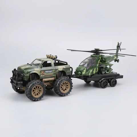 Set Juguete Militar Camioneta Y Helicóptero De Combate 45cm