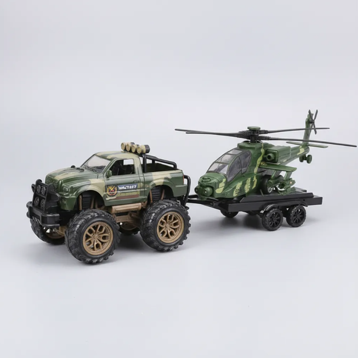 Set Juguete Militar Camioneta Y Helicóptero De Combate 45cm 2