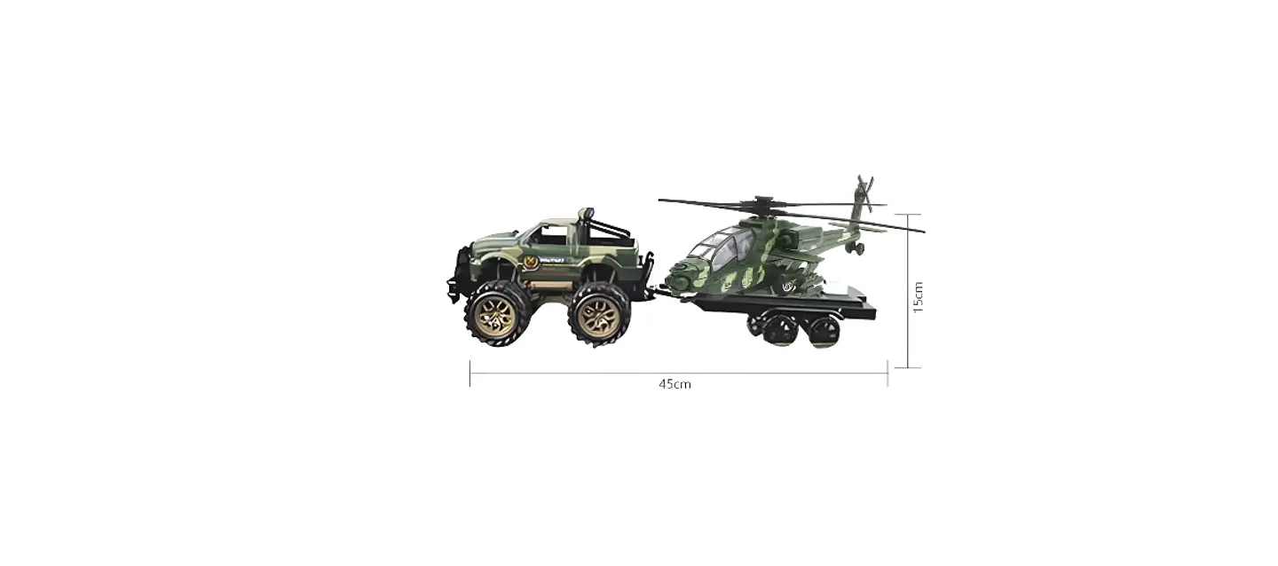Set Juguete Militar Camioneta Y Helicóptero De Combate 45cm 4