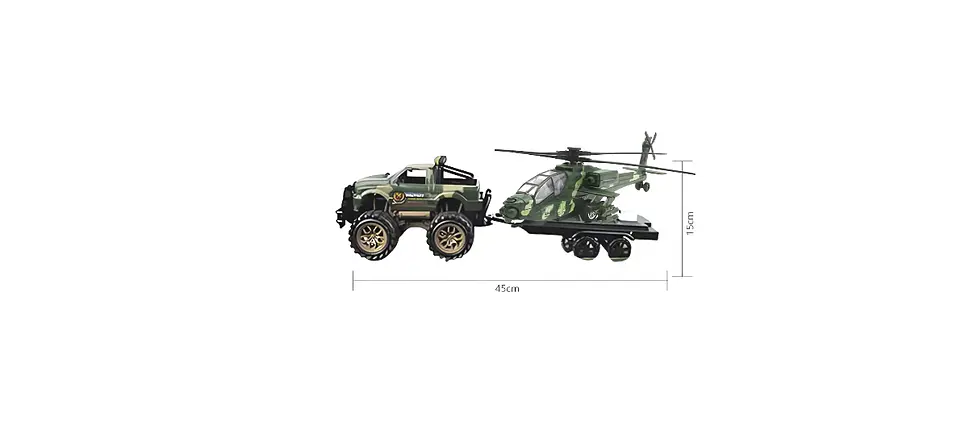 Set Juguete Militar Camioneta Y Helicóptero De Combate 45cm 4