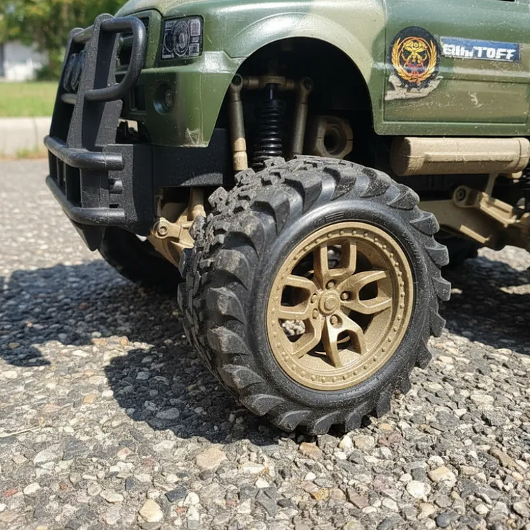 Set Juguete Camioneta Militar Con Tanque Y Remolque 45cm 4