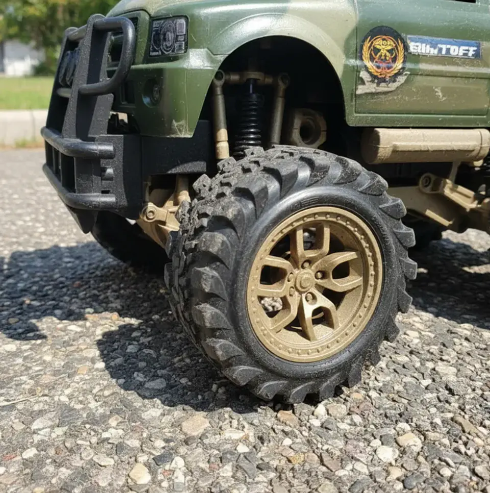 Set Juguete Camioneta Militar Con Tanque Y Remolque 45cm 4