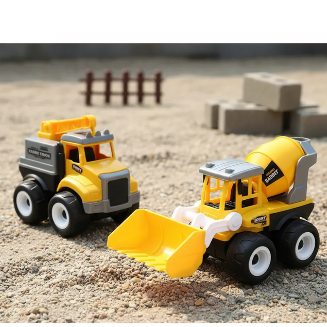 Set 2 Camiones De Construcción Juguete Grúa Y Betonera Niños 5