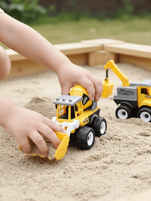 Set 2 Camiones De Construcción Juguete Grúa Y Betonera Niños