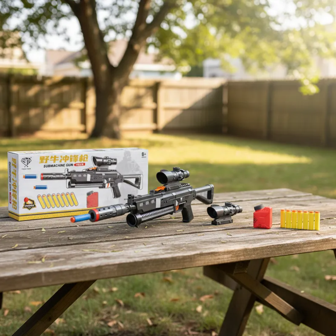 Rifle Juguete Lanzador De Dardos Con Mira Y 8 Dardos Espuma 1