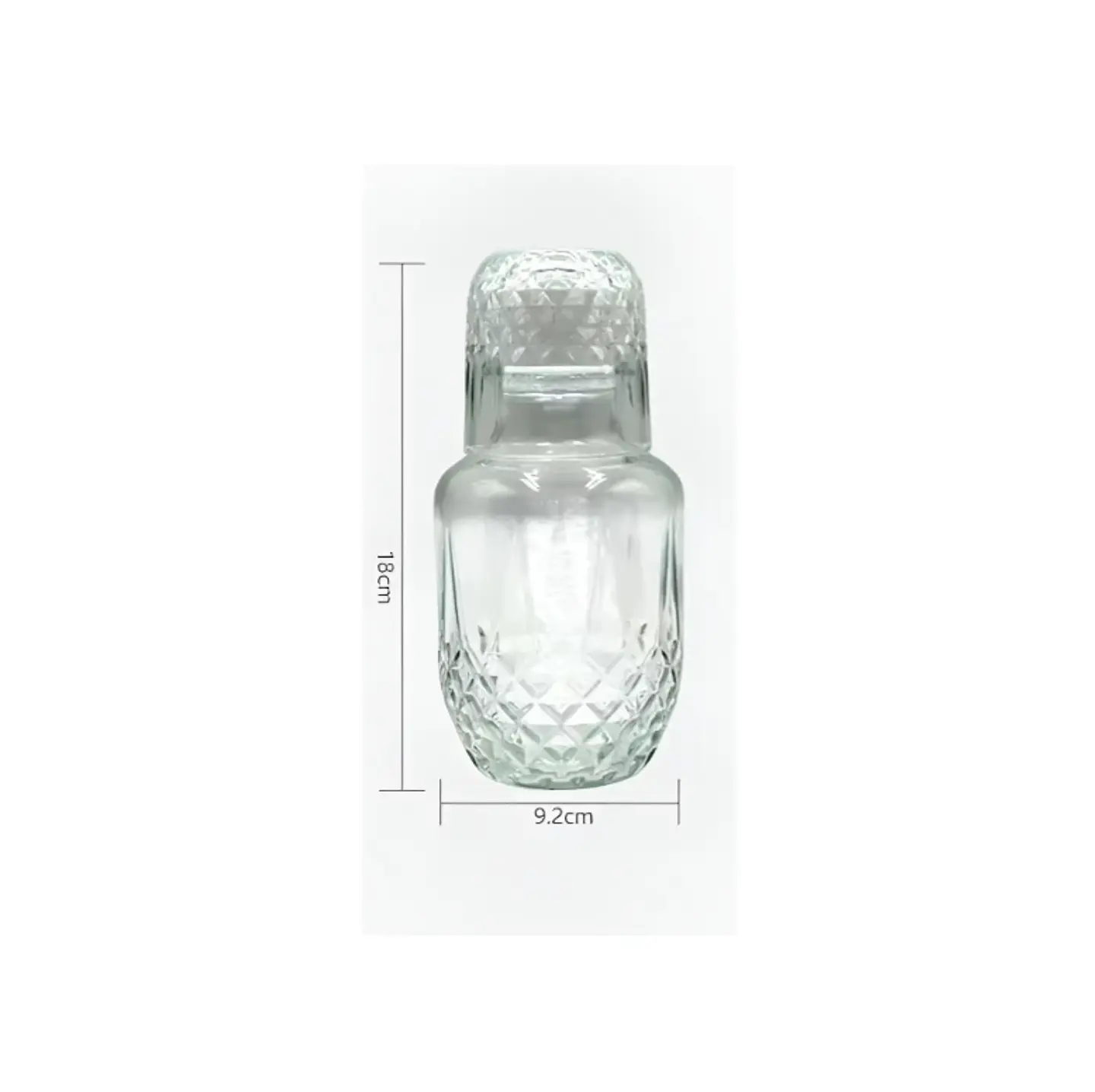Jarra Con Vaso De Vidrio diseño rombos 18cm 3
