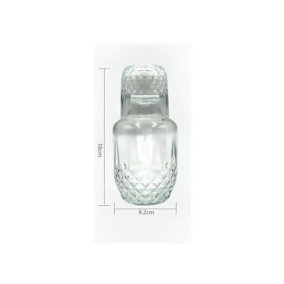 Jarra Con Vaso De Vidrio diseño rombos 18cm 3
