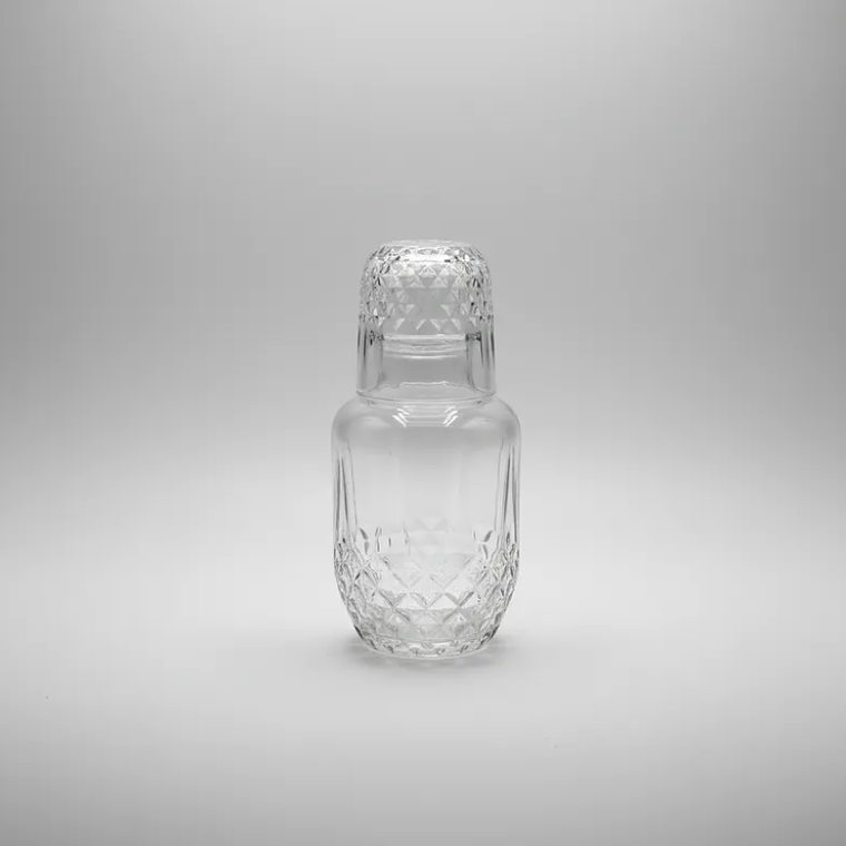 Jarra Con Vaso De Vidrio diseño rombos 18cm 4