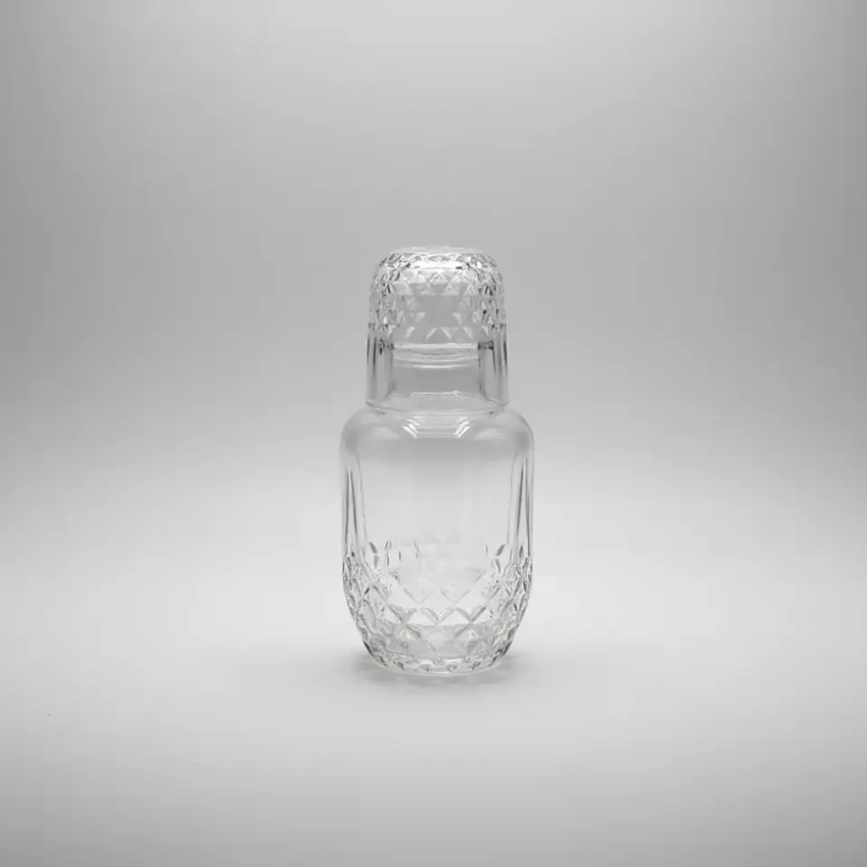 Jarra Con Vaso De Vidrio diseño rombos 18cm 4