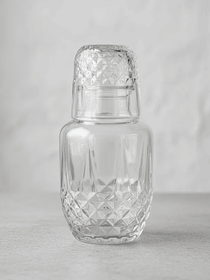 Jarra Con Vaso De Vidrio diseño rombos 18cm