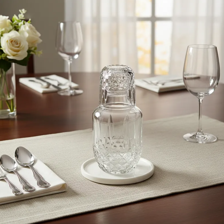 Jarra Con Vaso De Vidrio diseño rombos 18cm 5