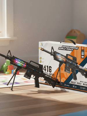 Rifle Metralleta De Juguete M4A1 Con Luz, Sonido Y Trípode