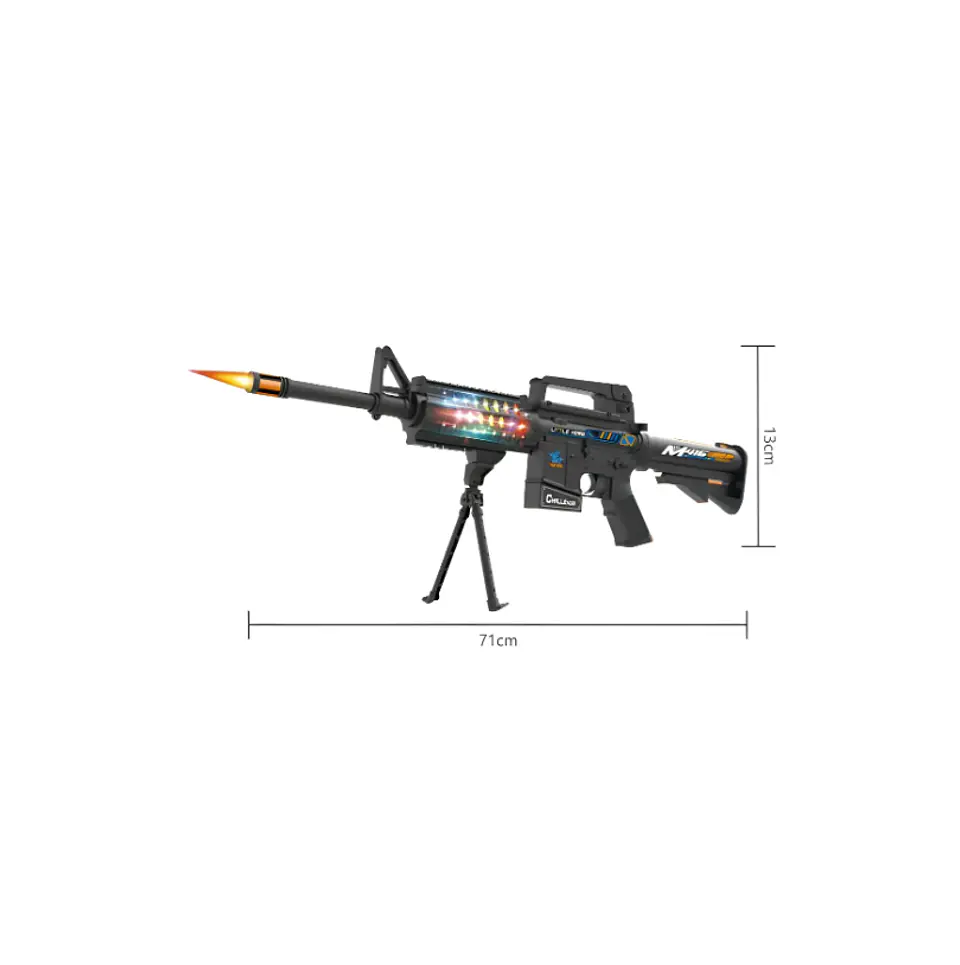 Rifle Metralleta De Juguete M4A1 Con Luz, Sonido Y Trípode 5