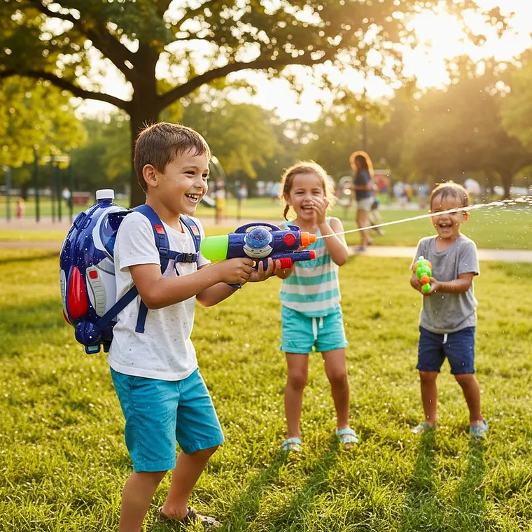 Mochila Pistola De Agua Infantil Astronauta Espacial 4