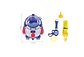 Mochila Pistola De Agua Infantil Astronauta Espacial - Miniatura 6